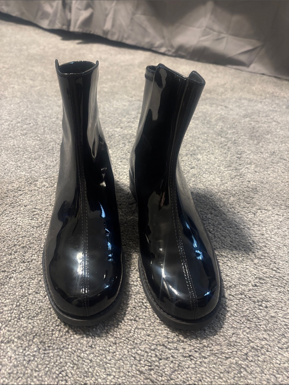 Stuart Weitzman Black Patent Ankle Booties